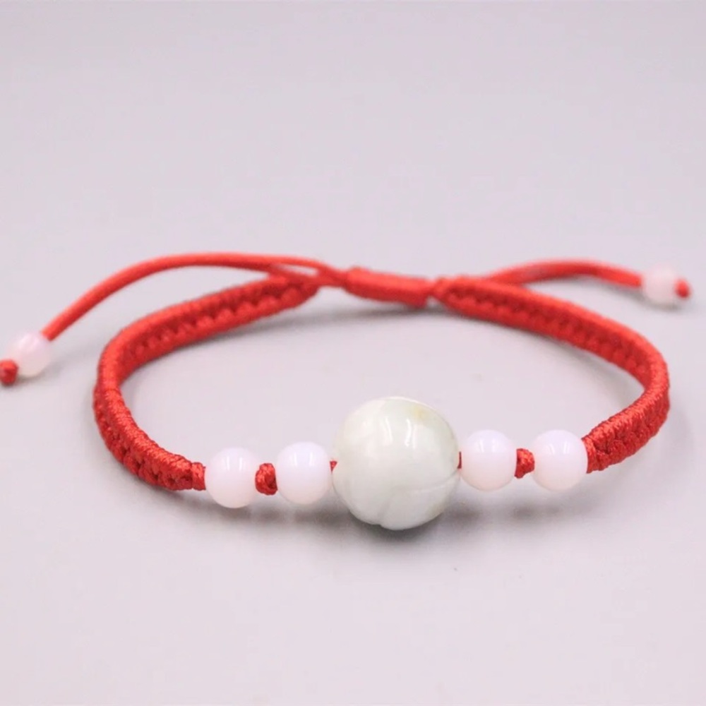 💗 Light Jade Beaded Macrame Bracelet 7”-8” adjustable NEW